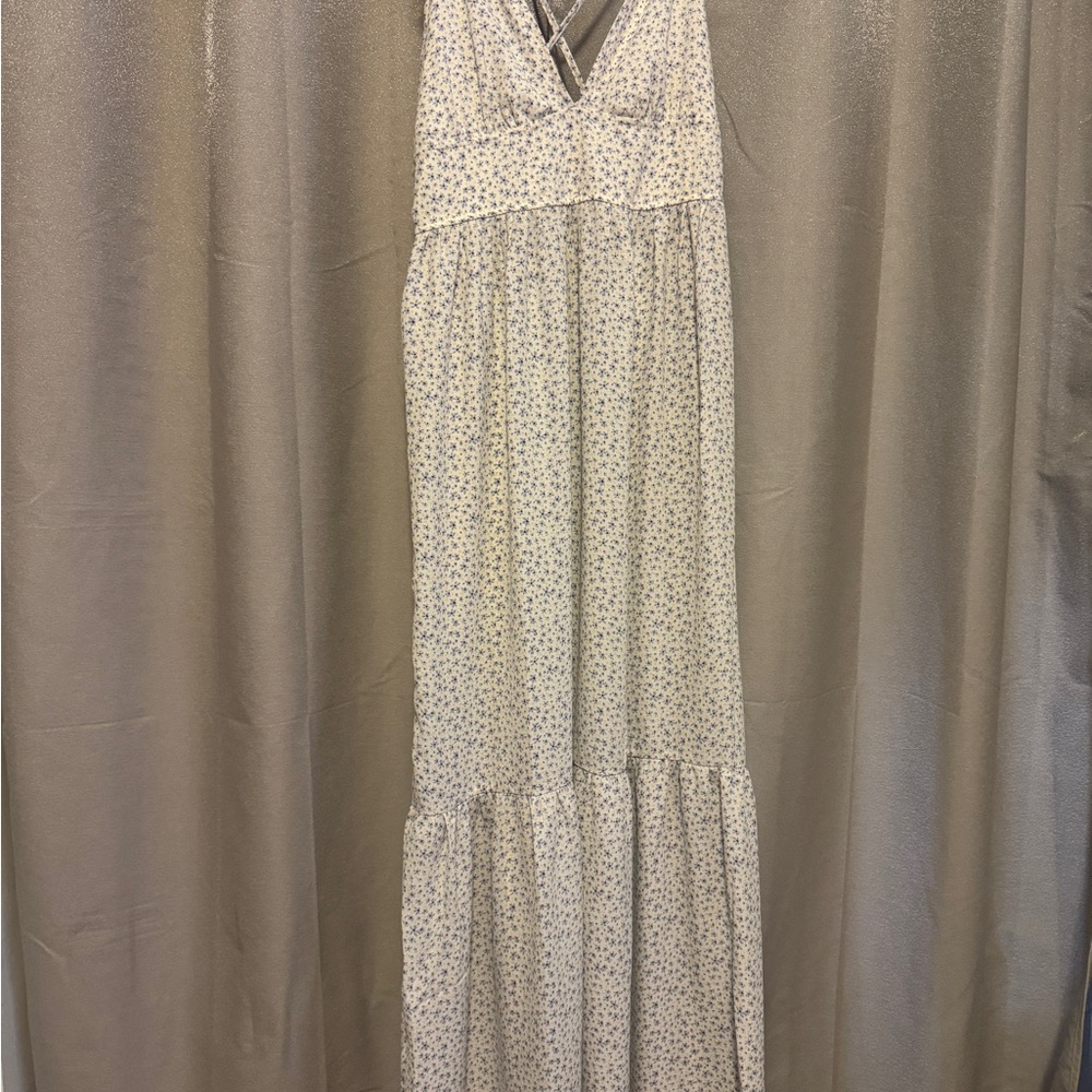 Floral Cream Maxi Dress